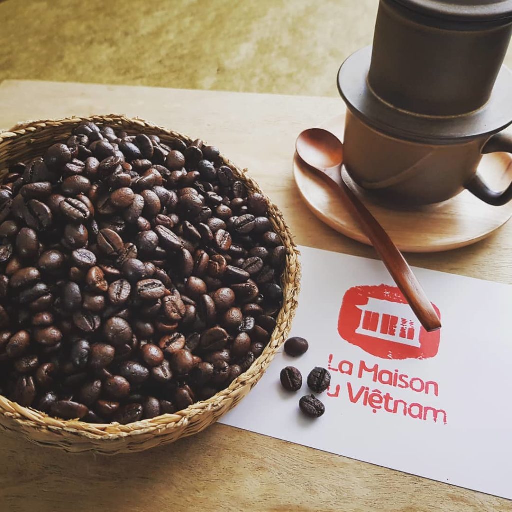Set Filtre à café réutilisable en céramique du Vietnam Cà Phê en grains